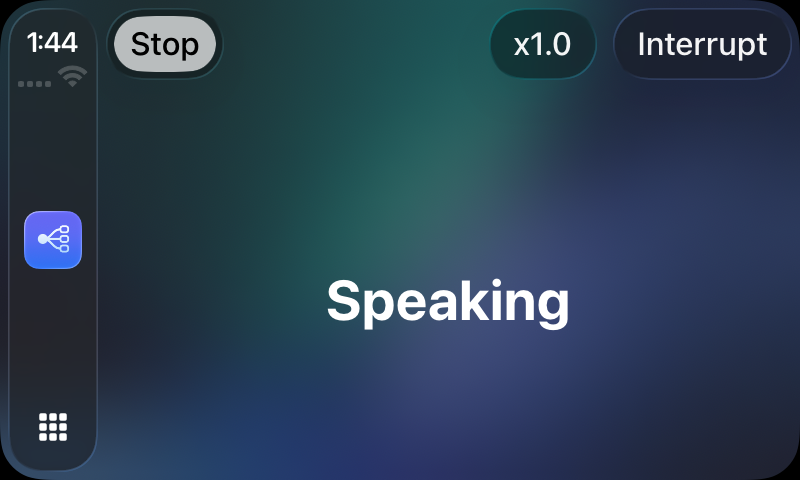 RouterChat speaking a response in CarPlay