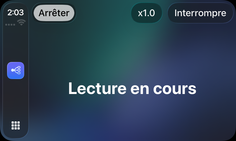 RouterChat lit une réponse à voix haute dans CarPlay