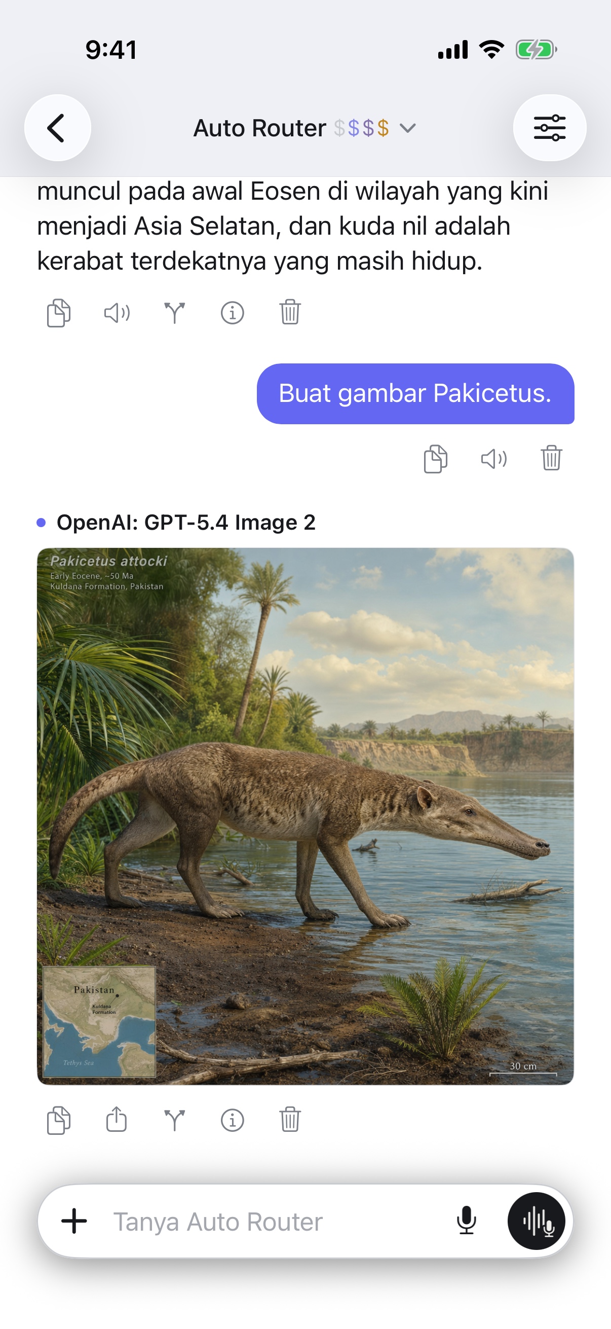 Percakapan RouterChat di iPhone