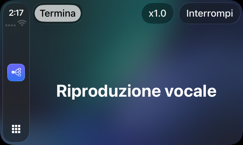 RouterChat legge una risposta ad alta voce in CarPlay