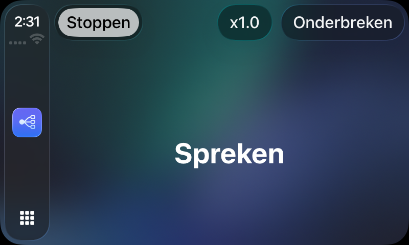 RouterChat spreekt een antwoord uit in CarPlay