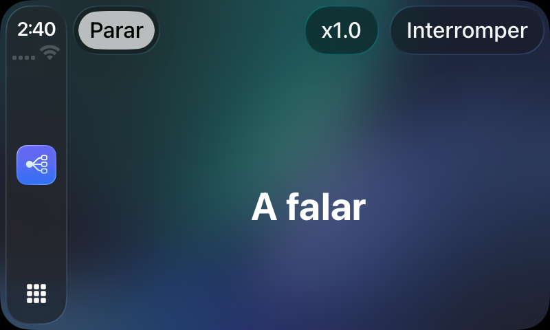 O RouterChat lê uma resposta em voz alta no CarPlay